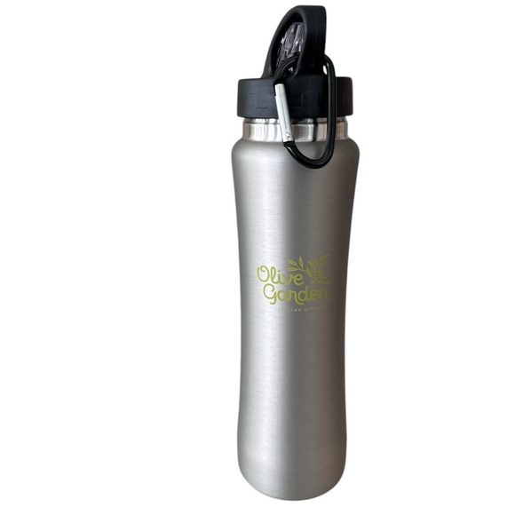 Olive Garden Flip Straw Top Stainless Steel Lightweight Water Bottle New In Box - Picture 2 of 7